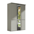 Silky Grey Wardrobe With Centre Mirrored Doors - 150cm