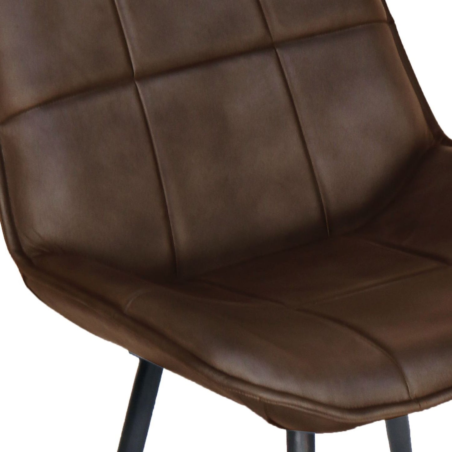 Faux Leather Dining Chair - Brown