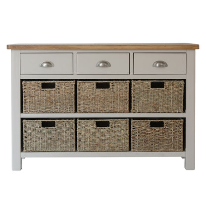 3 Drawer with 6 Storage Baskets - Large Painted Sideboard