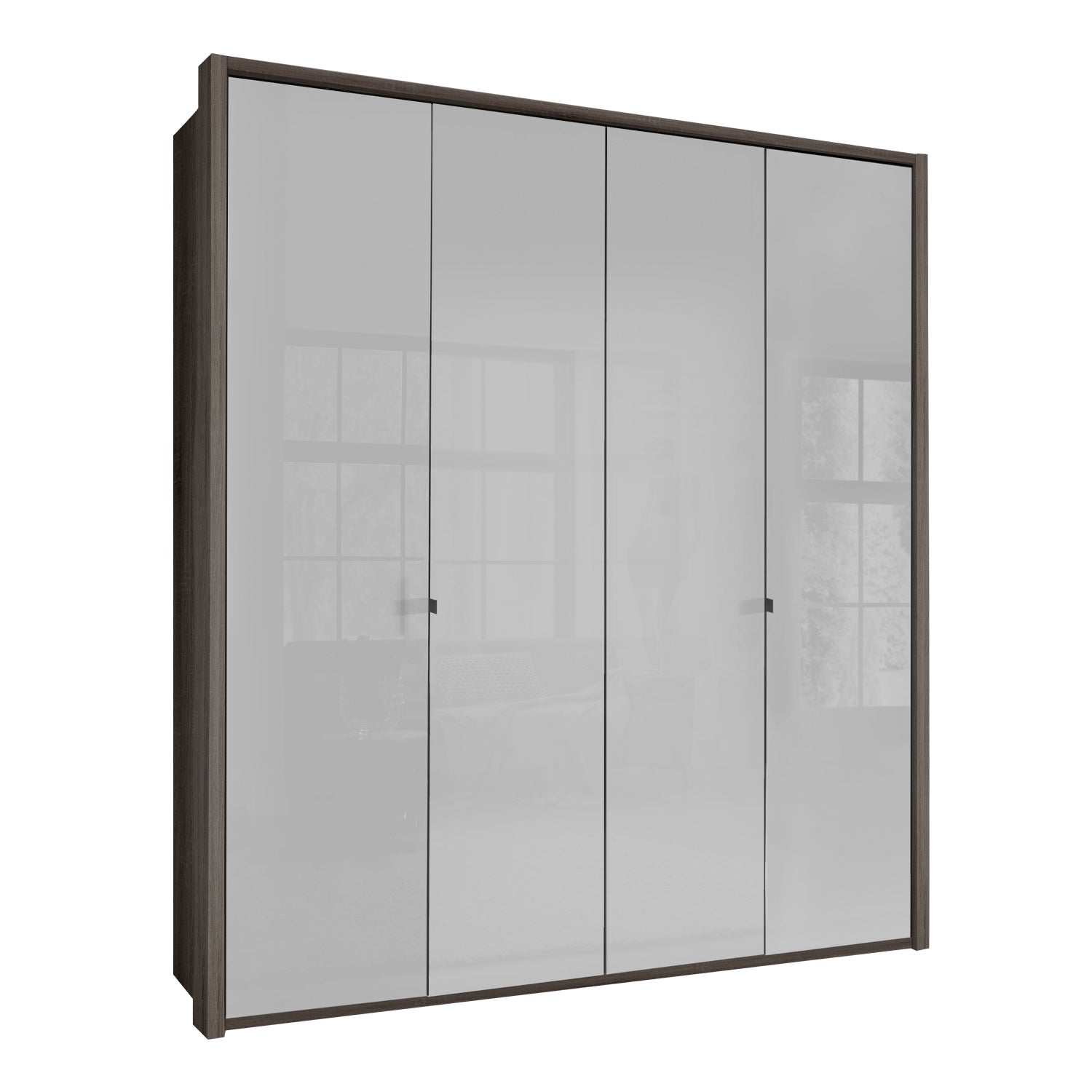 Barcelona 200cm Wardrobe With Glass Doors - White Glass