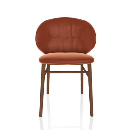 Drop Chair By Bontempi Casa - Terracotta Velvet & Walnut