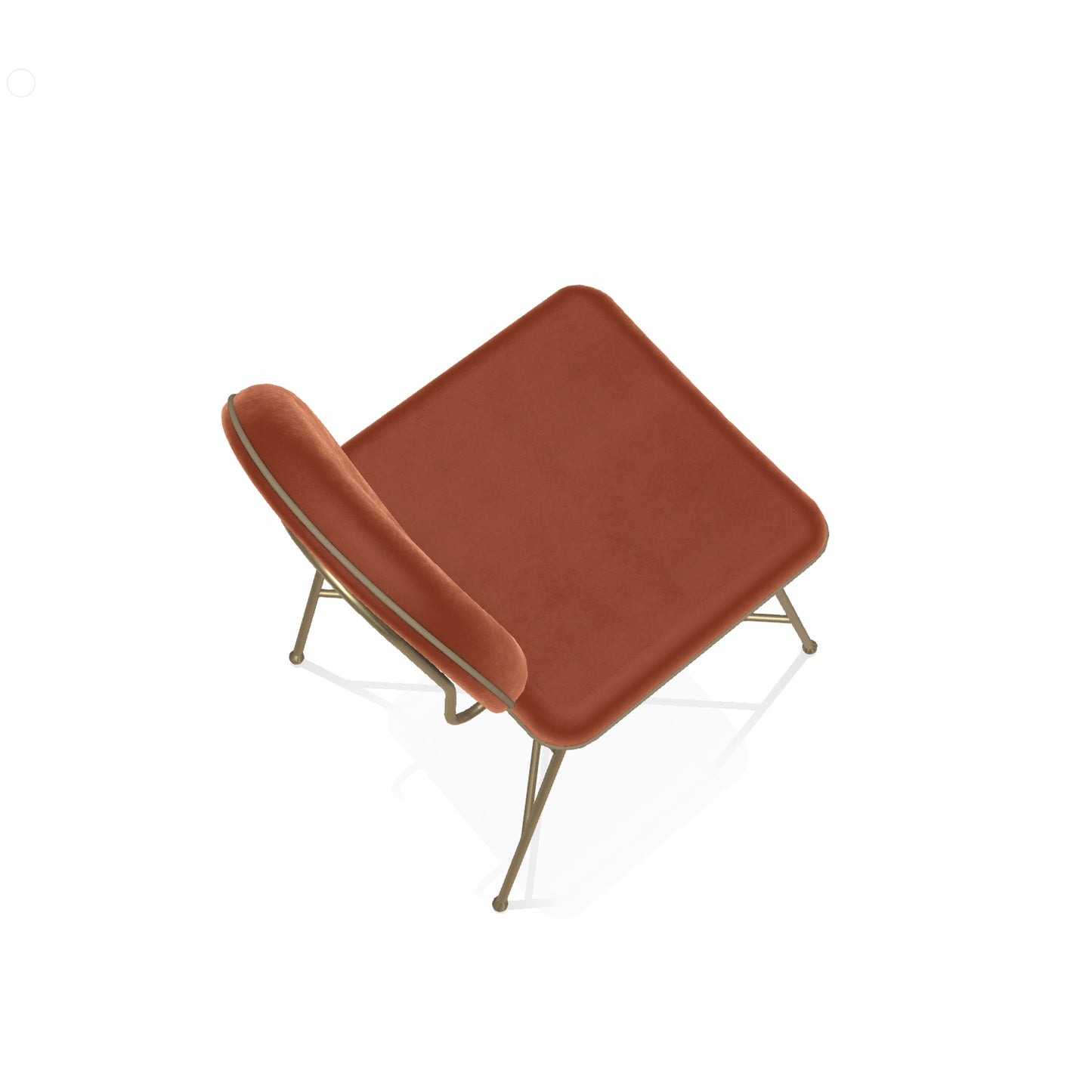 Penelope Chair By Bontempi Casa - Terracotta Velvet With Gold Base