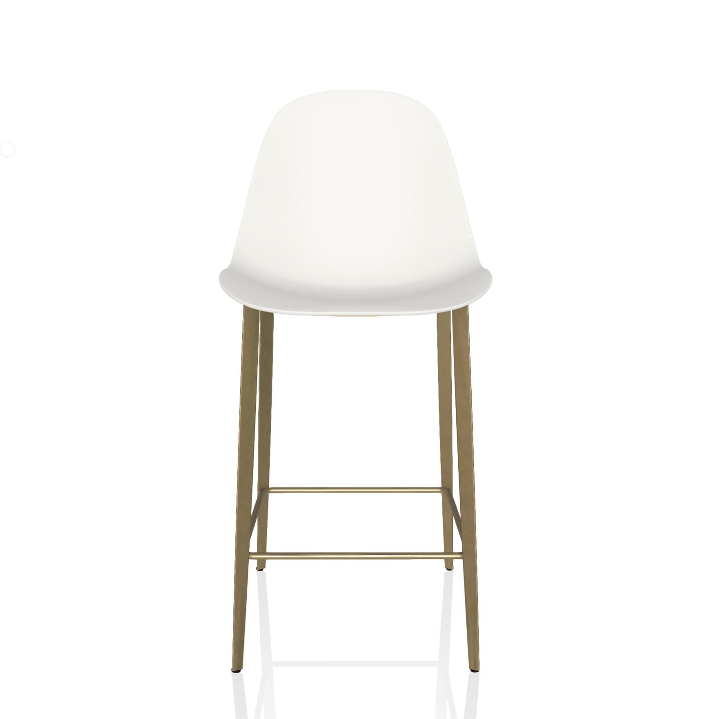 Mood Low Bar Stool By Bontempi Casa - White With Gold Base