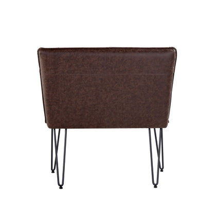 Studded Back Dining Bench 90cm - Brown