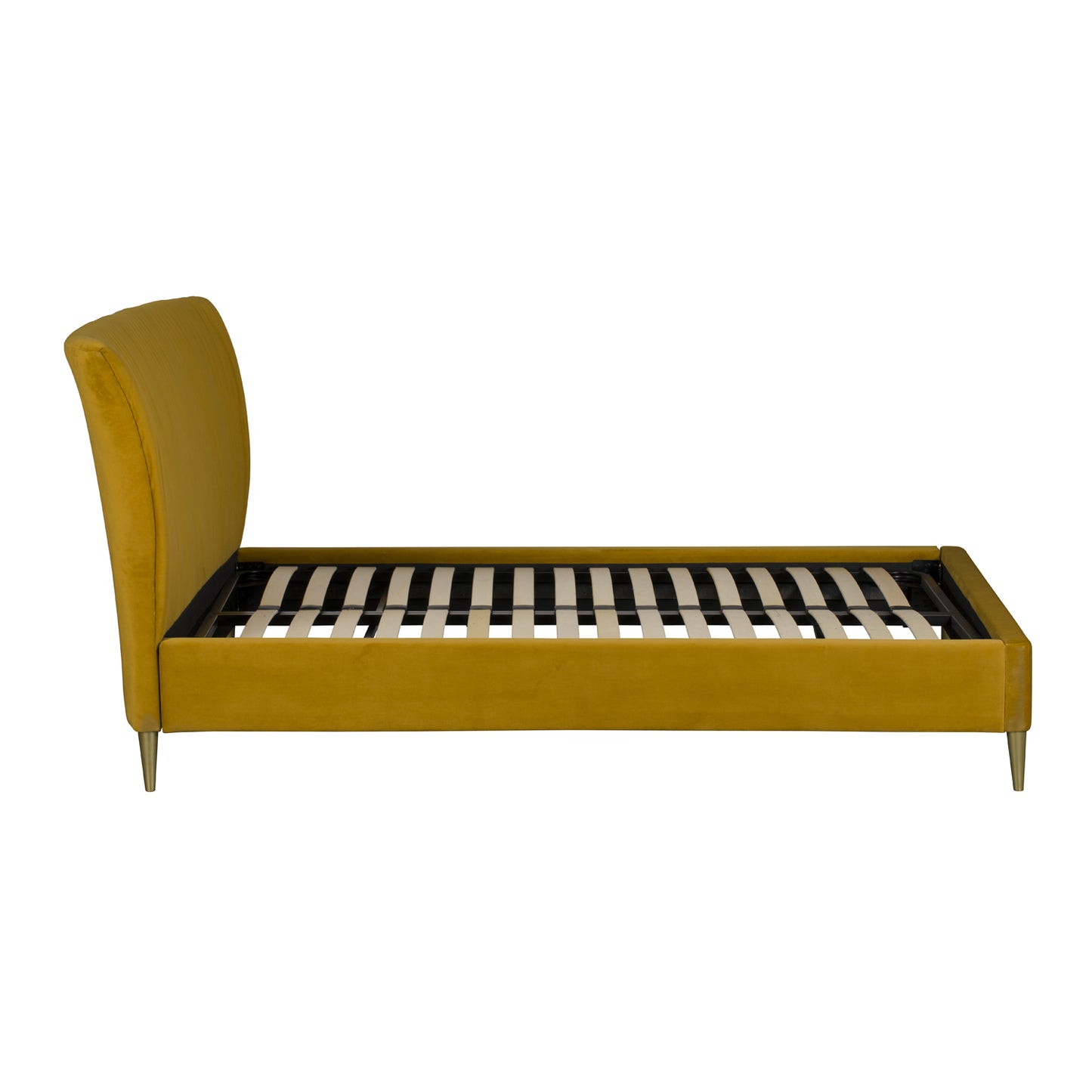 Coco Pleated Upholstered Bed - 5ft Turmeric