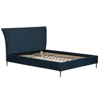 Coco Pleated Upholstered Bed - 5ft Teal