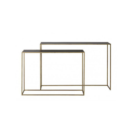 Boca Small Console Table - Black & Gold (Set of Two)