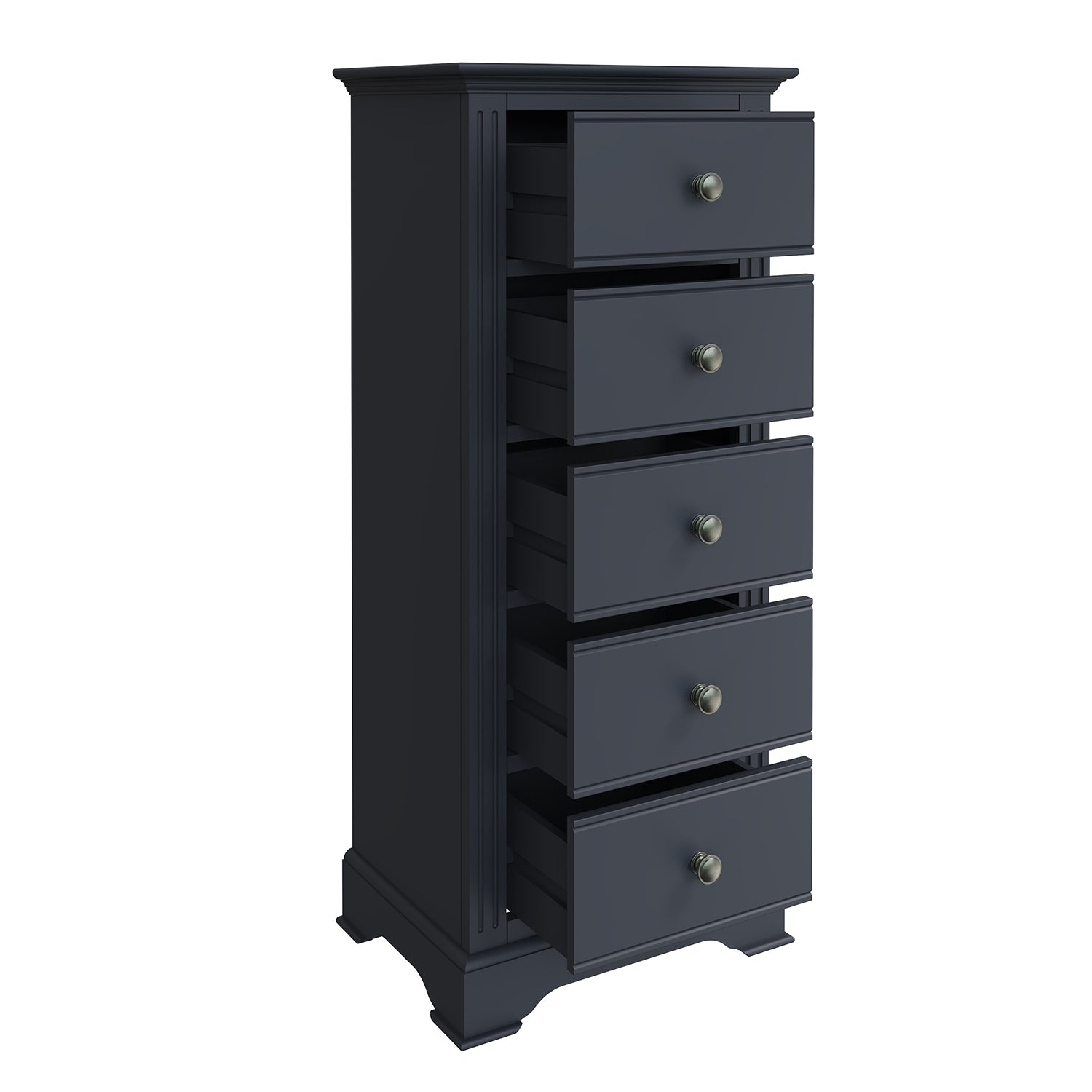 Billingford Charcoal Chest of Drawers - 5 Drawer Narrow