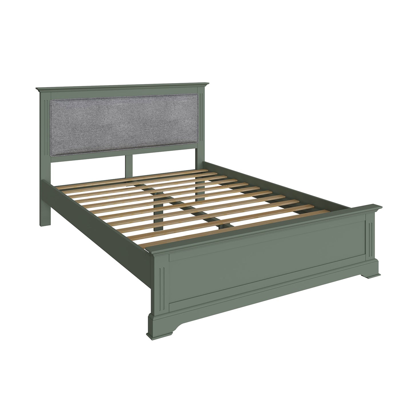 Olive Painted Beds With Upholstered Headboards