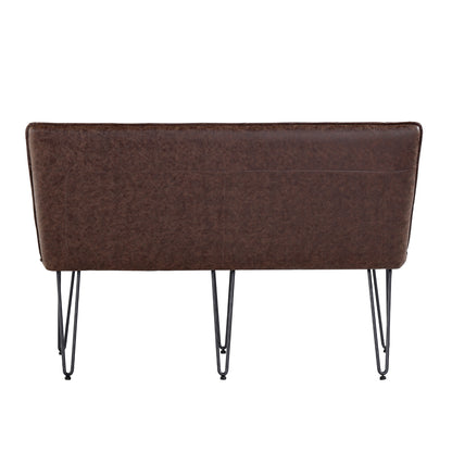 Studded Back Dining Bench 140cm - Brown