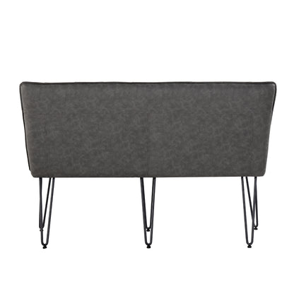 Studded Back Dining Bench 140cm - Grey