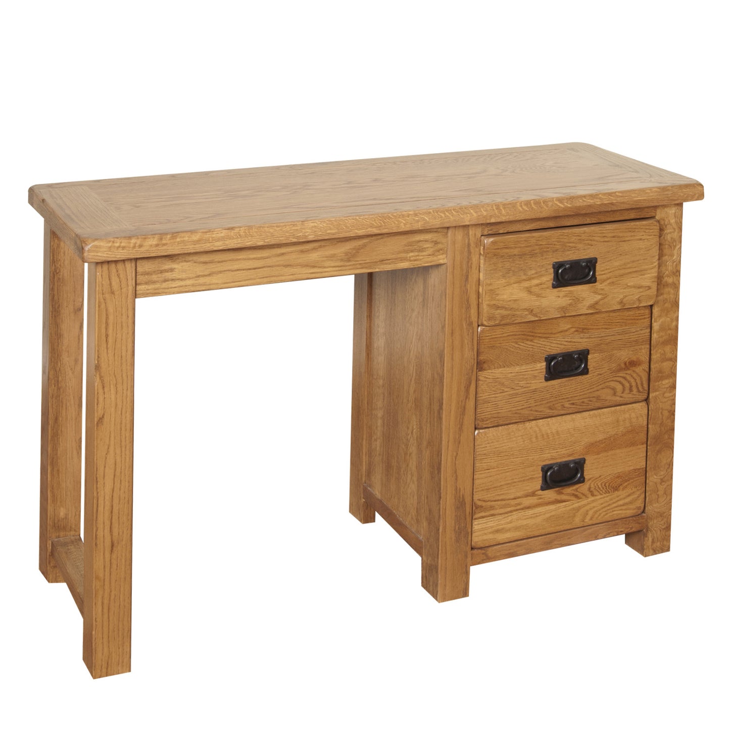 Auvergne Solid Oak Dressing Table - Single Pedestal - Better Furniture Norwich & Great Yarmouth