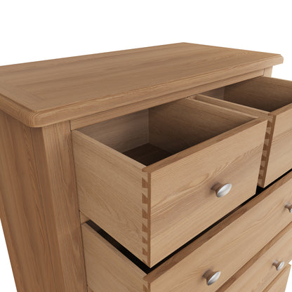 Faro Oak Chest of Drawers - 2 Over 3