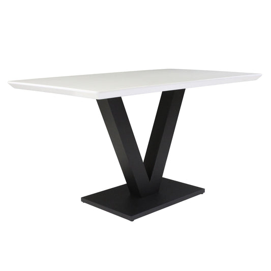 Grayson White Gloss Dining Table with V Base