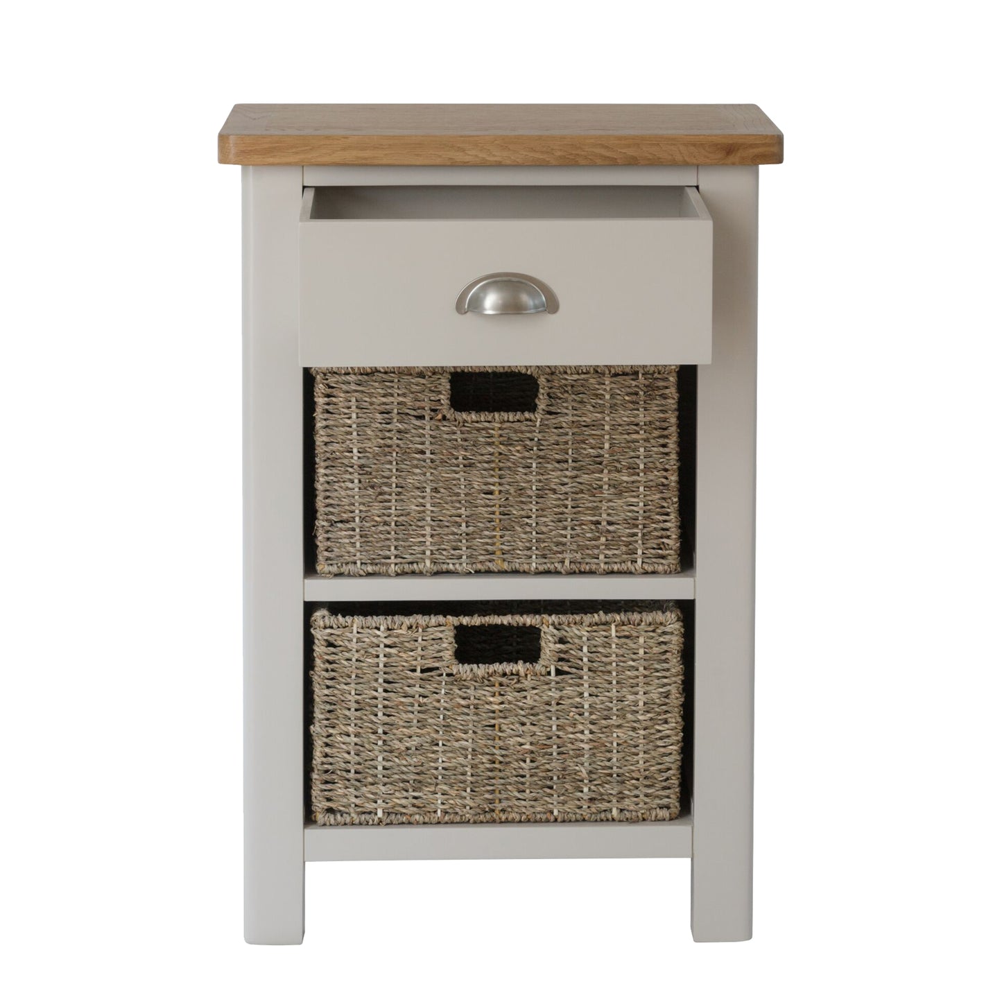 Pershore Painted Side Table - 1 Drawer with 2 Baskets