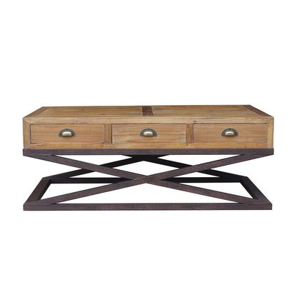 Lambs Green - Reclaimed Pine Coffee Table with 6 Drawers
