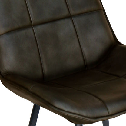 Faux Leather Dining Chair - Dark Grey
