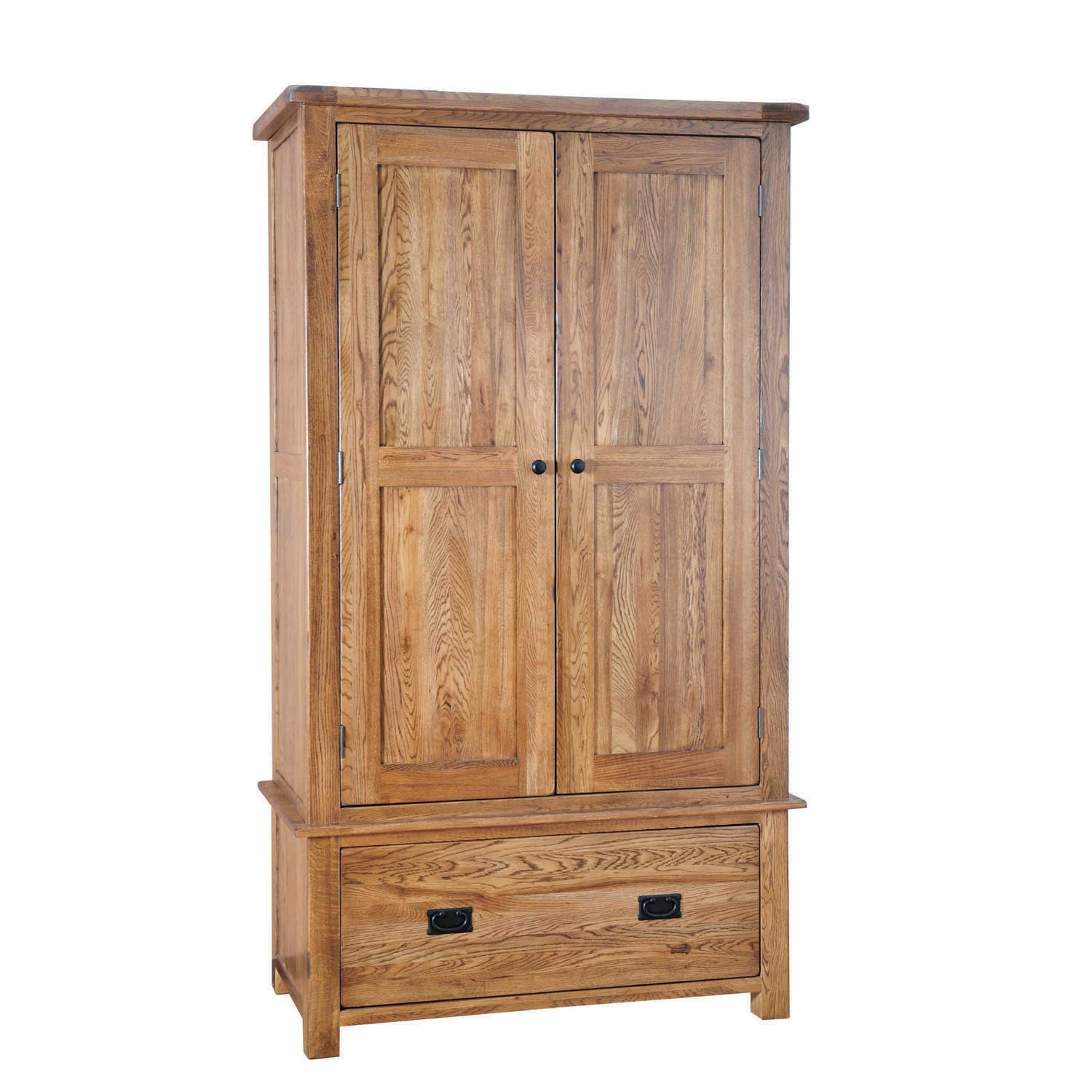 Auvergne Solid Oak Wardrobe - Large 2 Door with Drawer - Better Furniture Norwich & Great Yarmouth