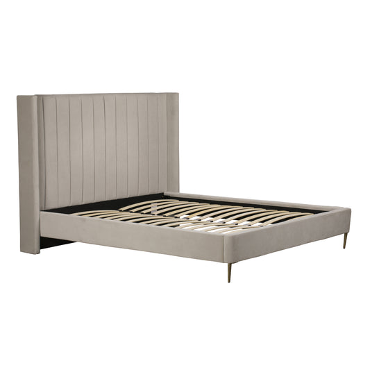 Maddox Highback Upholstered Bed - 5ft Silver