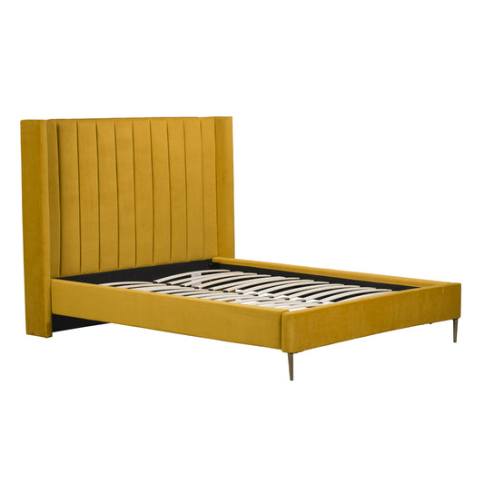Maddox Highback Upholstered Bed - 6ft Turmeric