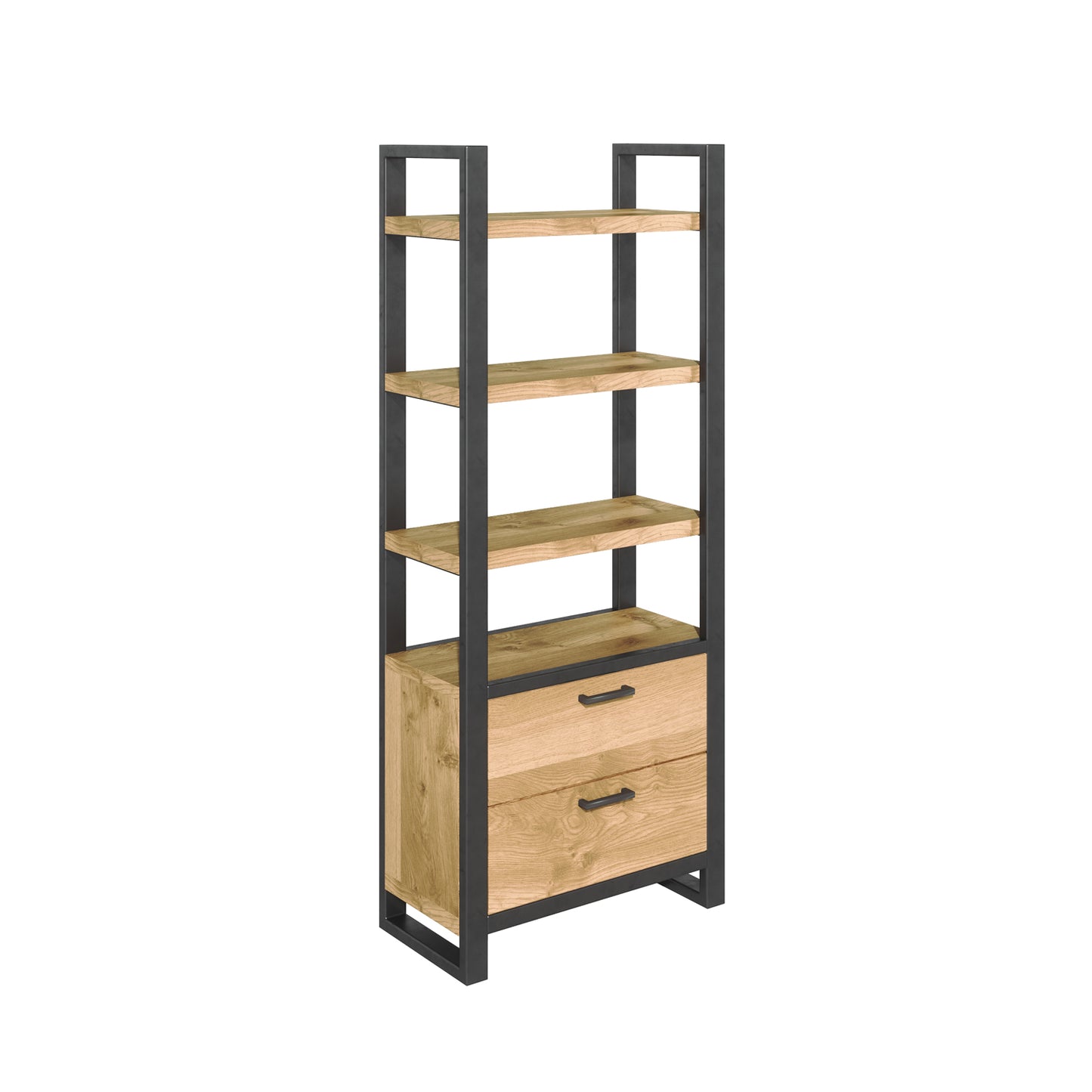 Elsworthy Oak Bookcase With Drawers
