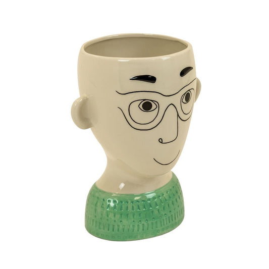 Ceramic Doodle Mans Face Vase