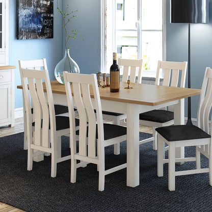 Todenham Oak & White Painted Dining Table - Fixed Top