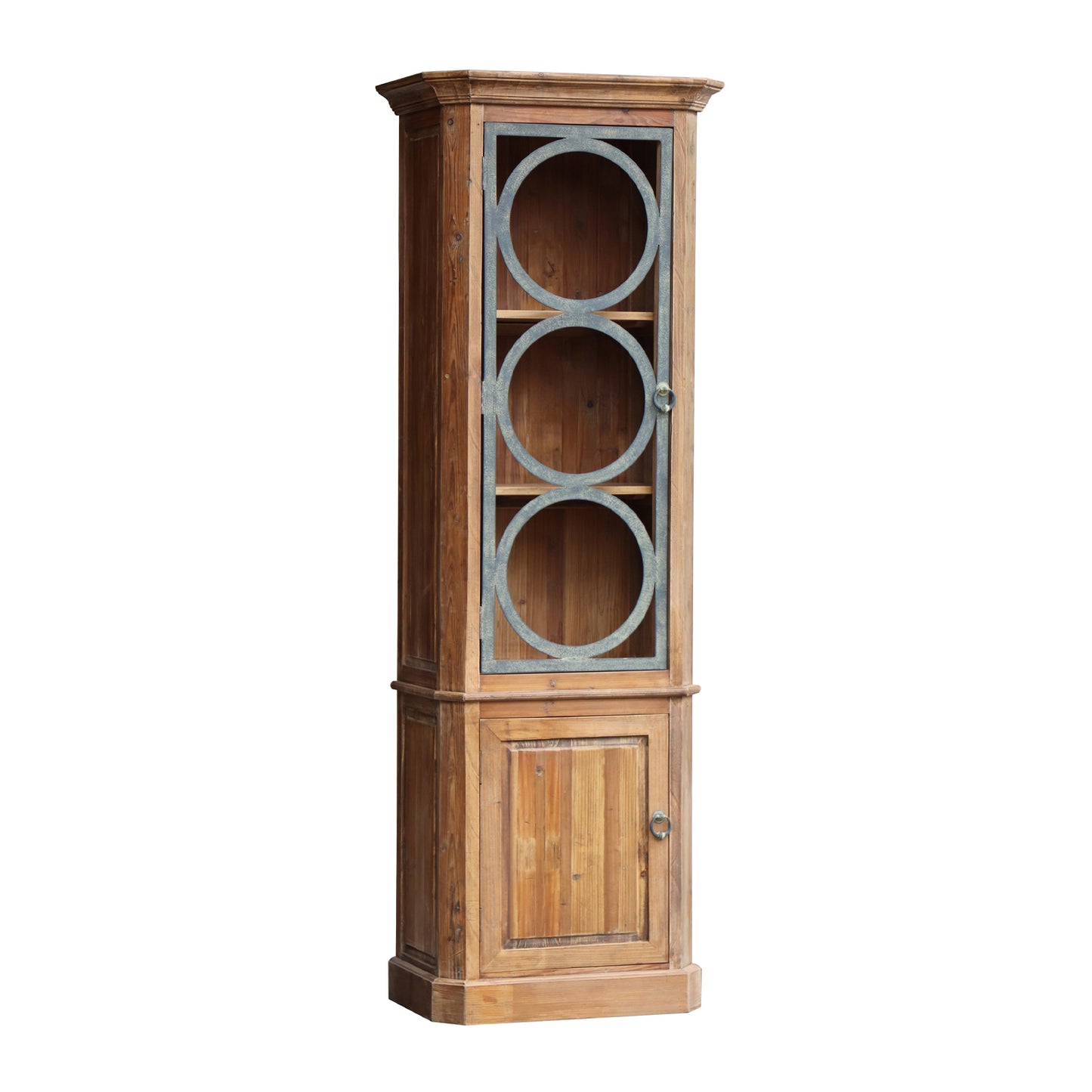 Lambs Green - Reclaimed Pine Circular Iron Display Cabinet