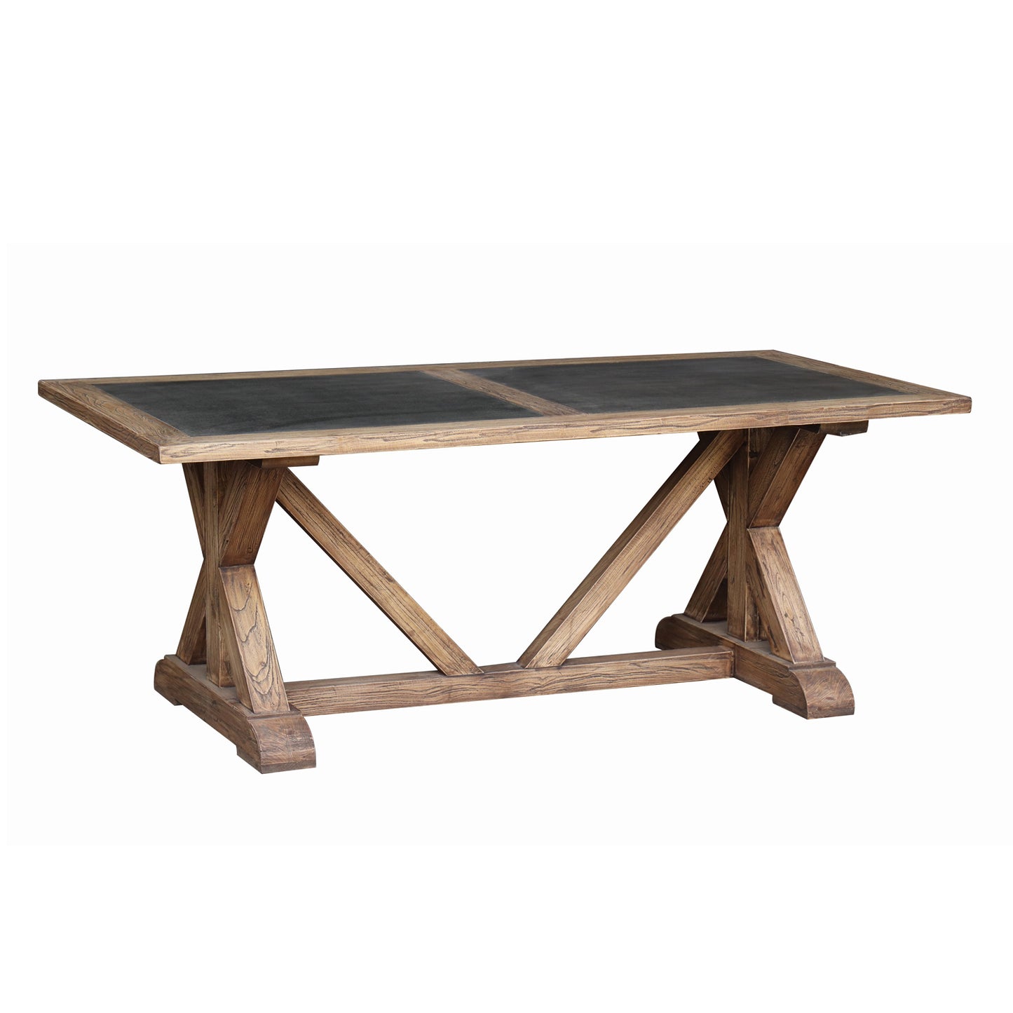 Lambs Green - Old Elm & Zinc Dining Table