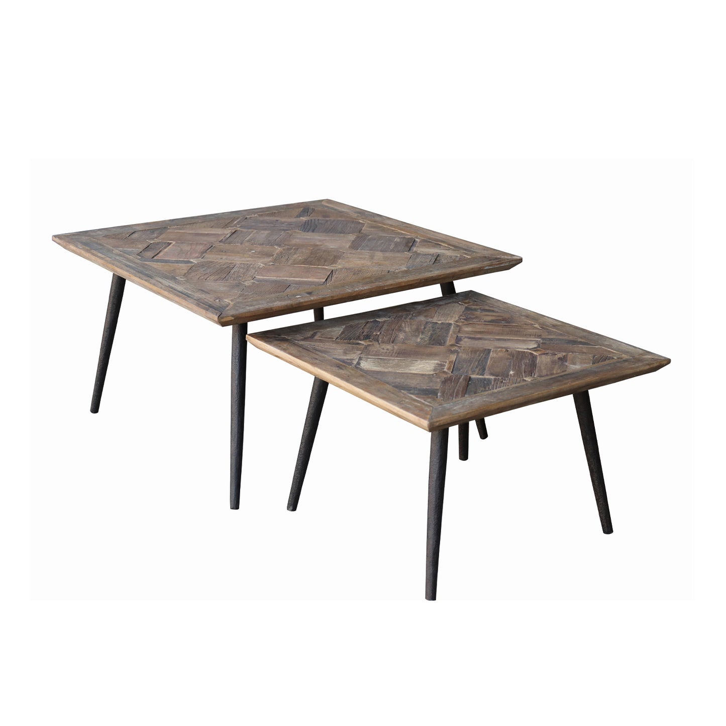 Lambs Green - Elm Parquet Large Side Table