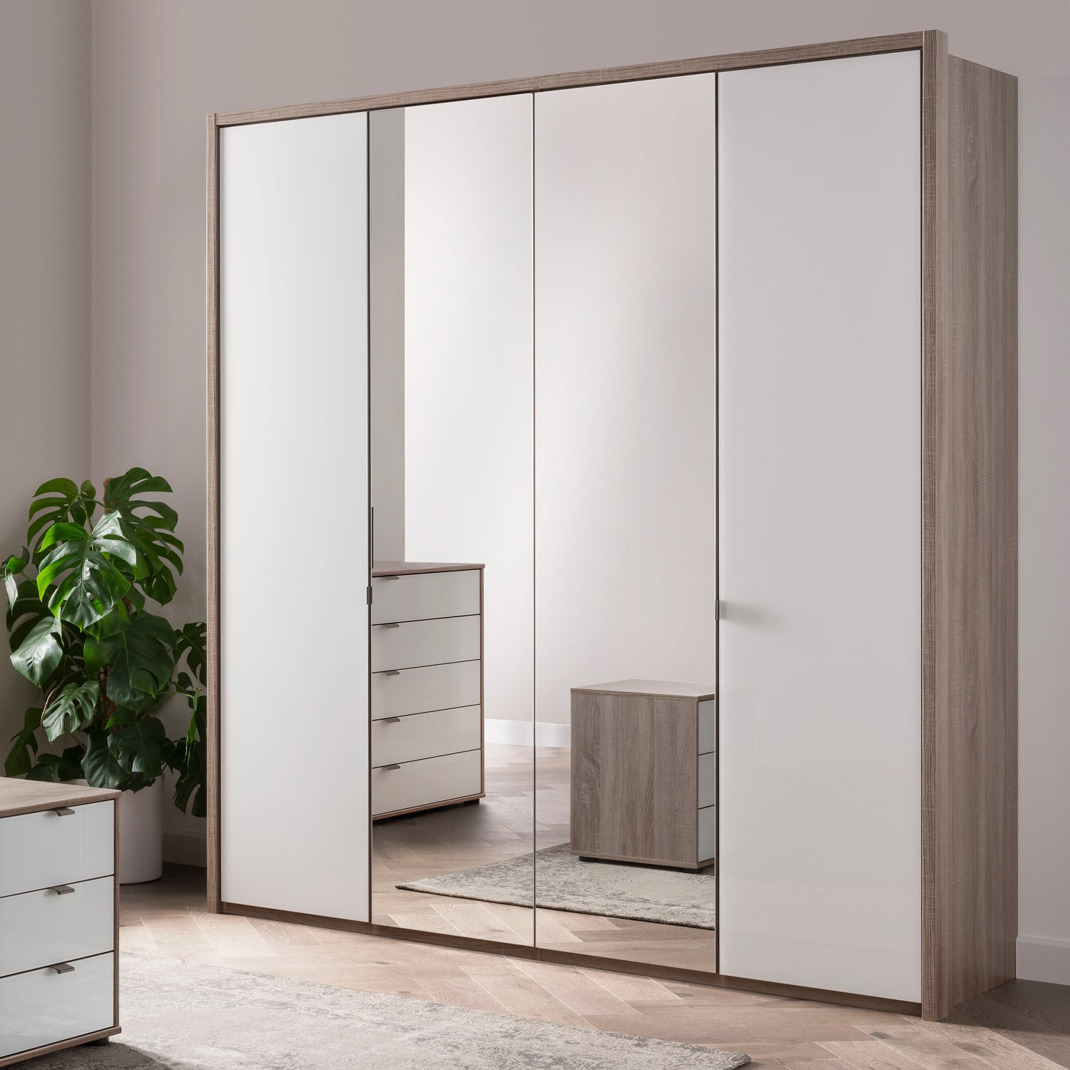 Barcelona 150cm Wardrobe With Glass Doors - White Glass