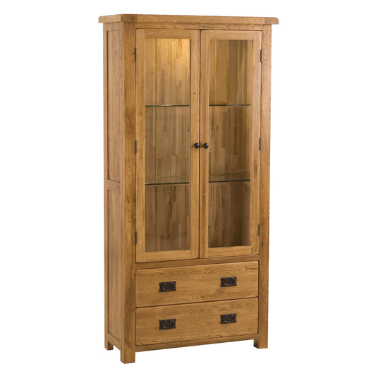 Auvergne Solid Oak Display Cabinet - Better Furniture Norwich & Great Yarmouth