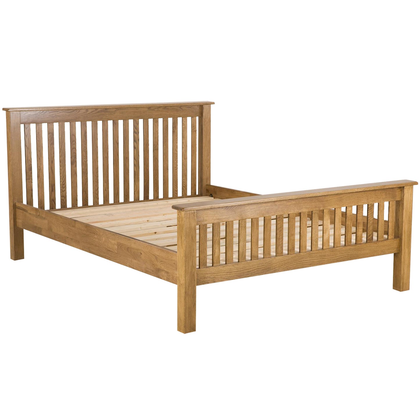 Auvergne Solid Oak Bed - 4ft6 (135cm) Double High Foot End - Better Furniture Norwich & Great Yarmouth