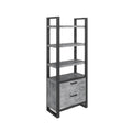 Elsworthy Stone Effect - Bookcase With Drawers