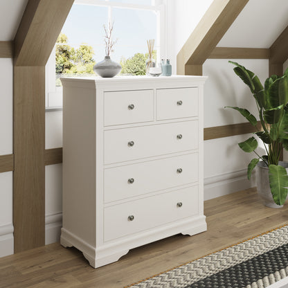 Toulouse White Chest Of Drawers - 2 Over 3 Chest