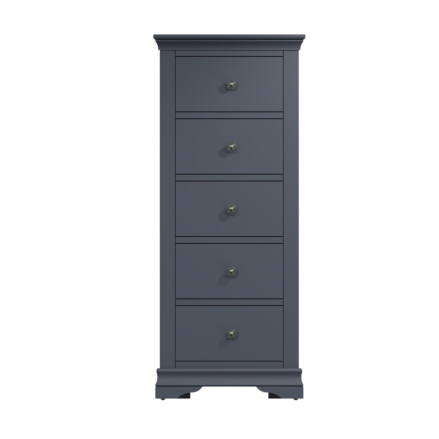 Toulouse Midnight Grey Chest Of Drawers - 5 Drawer Tall