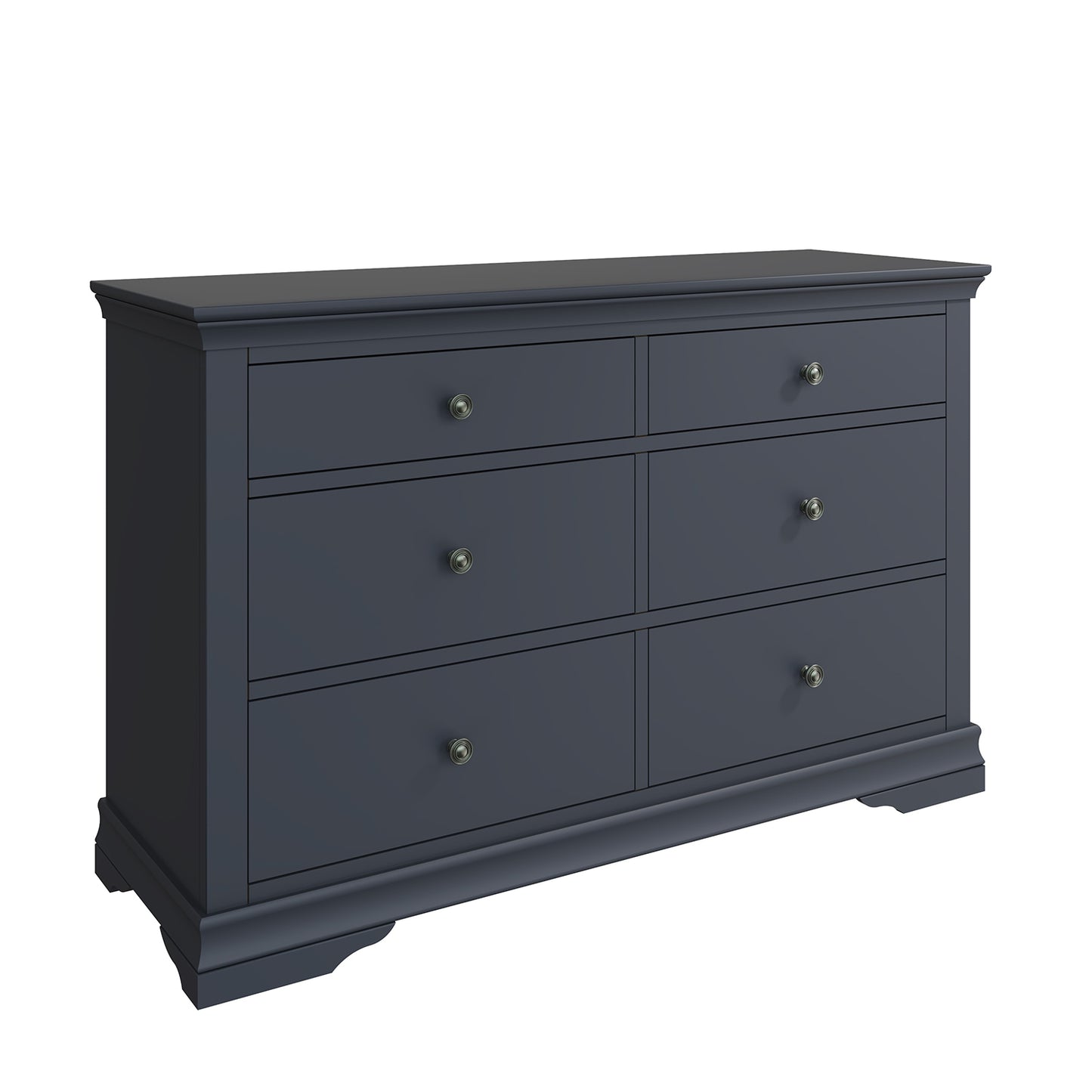Toulouse Midnight Grey Chest Of Drawers - 6 Drawer Chest