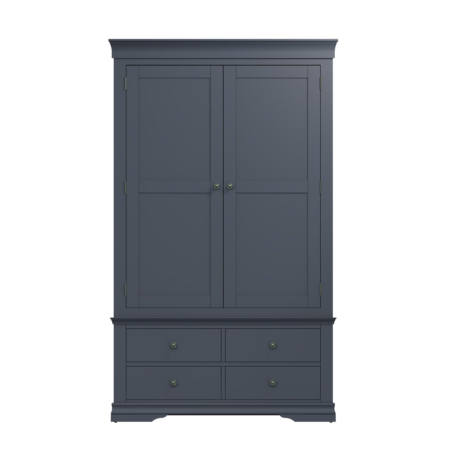 Toulouse Midnight Grey Wardrobe - 2 Door With Drawers