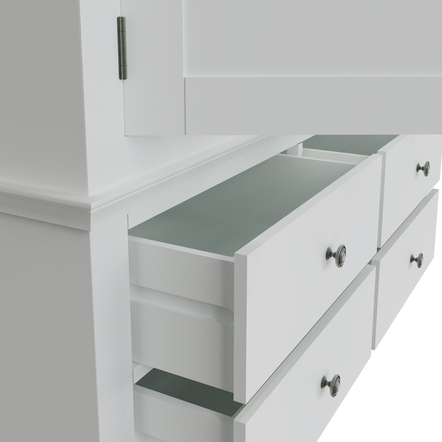Toulouse White Wardrobe - 2 Door With Drawers