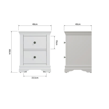 Toulouse White Bedside - Large