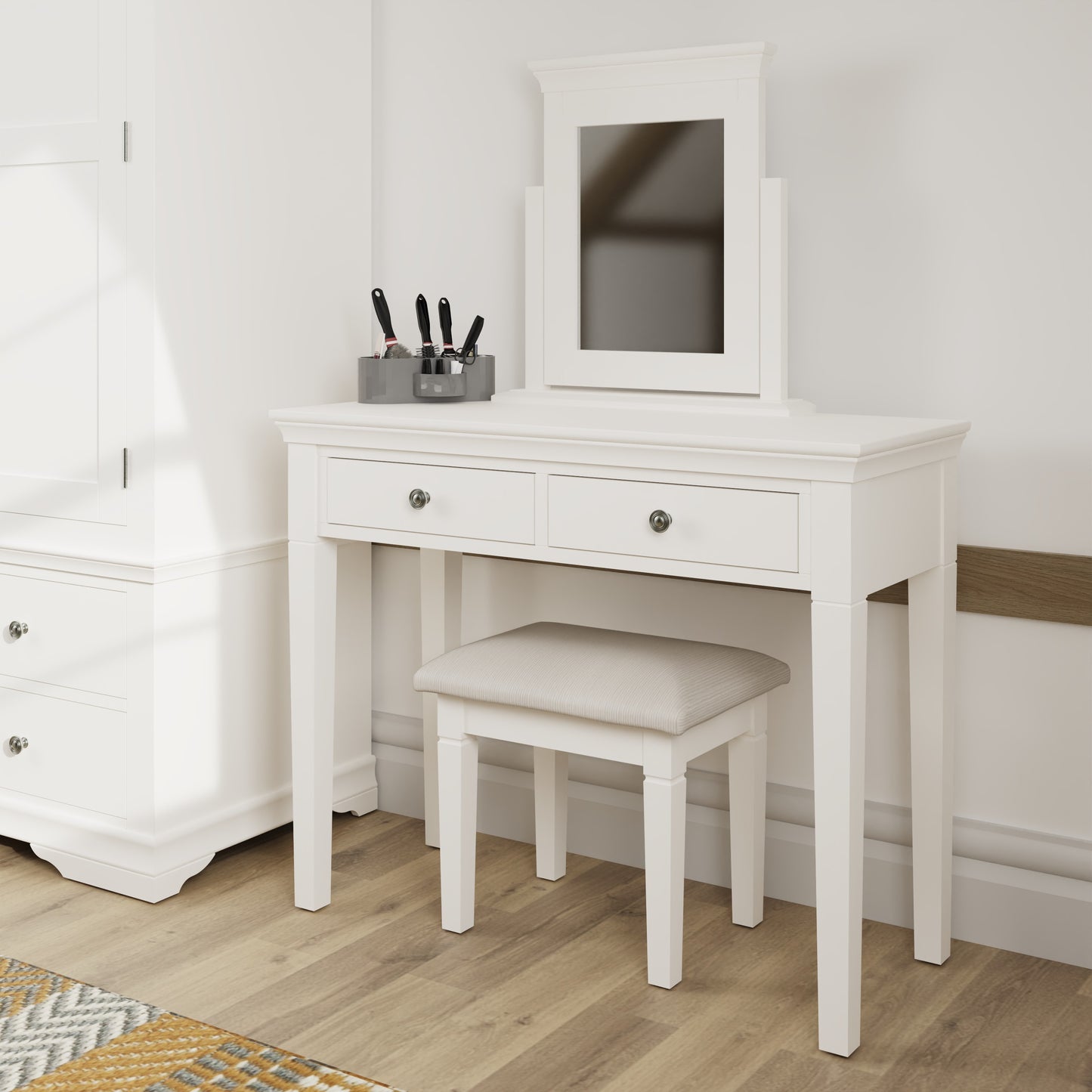 Toulouse White Dressing Table - Stool