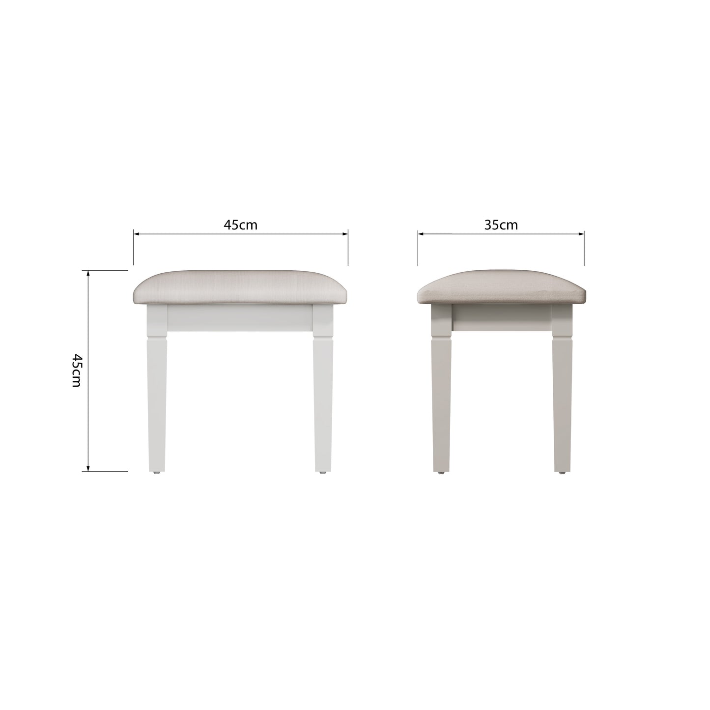 Toulouse White Dressing Table - Stool