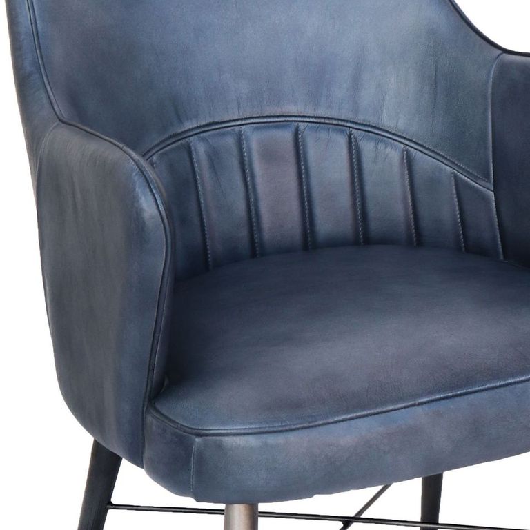 Leather & Iron - Blue Dining Chair