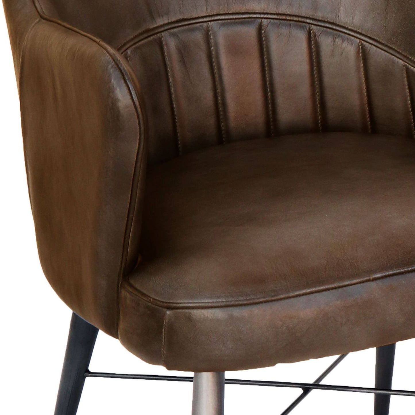 Leather & Iron - Brown Dining Chair