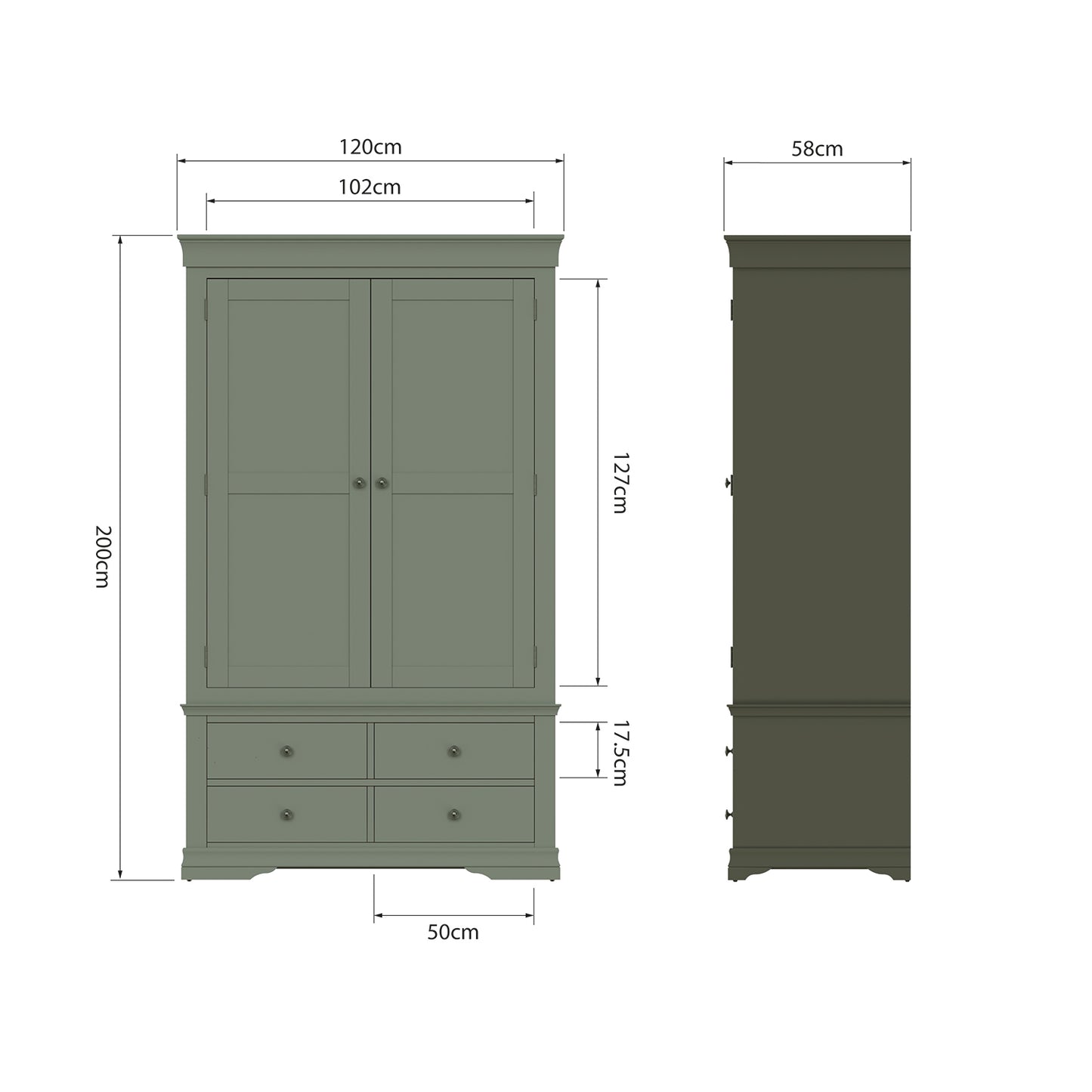 Measurements Of Toulouse Olive Wardrobe
