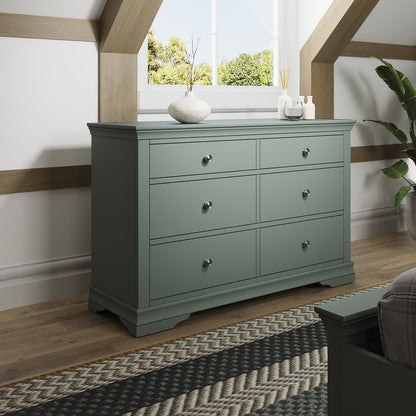 Toulouse Olive Chest Of Drawers - 6 Drawer Chest