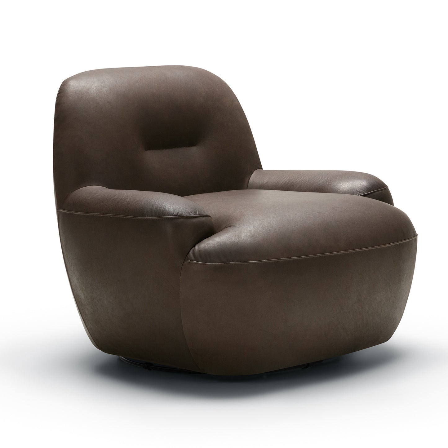 Dumpling Leather - Standard - Swivel Armchair