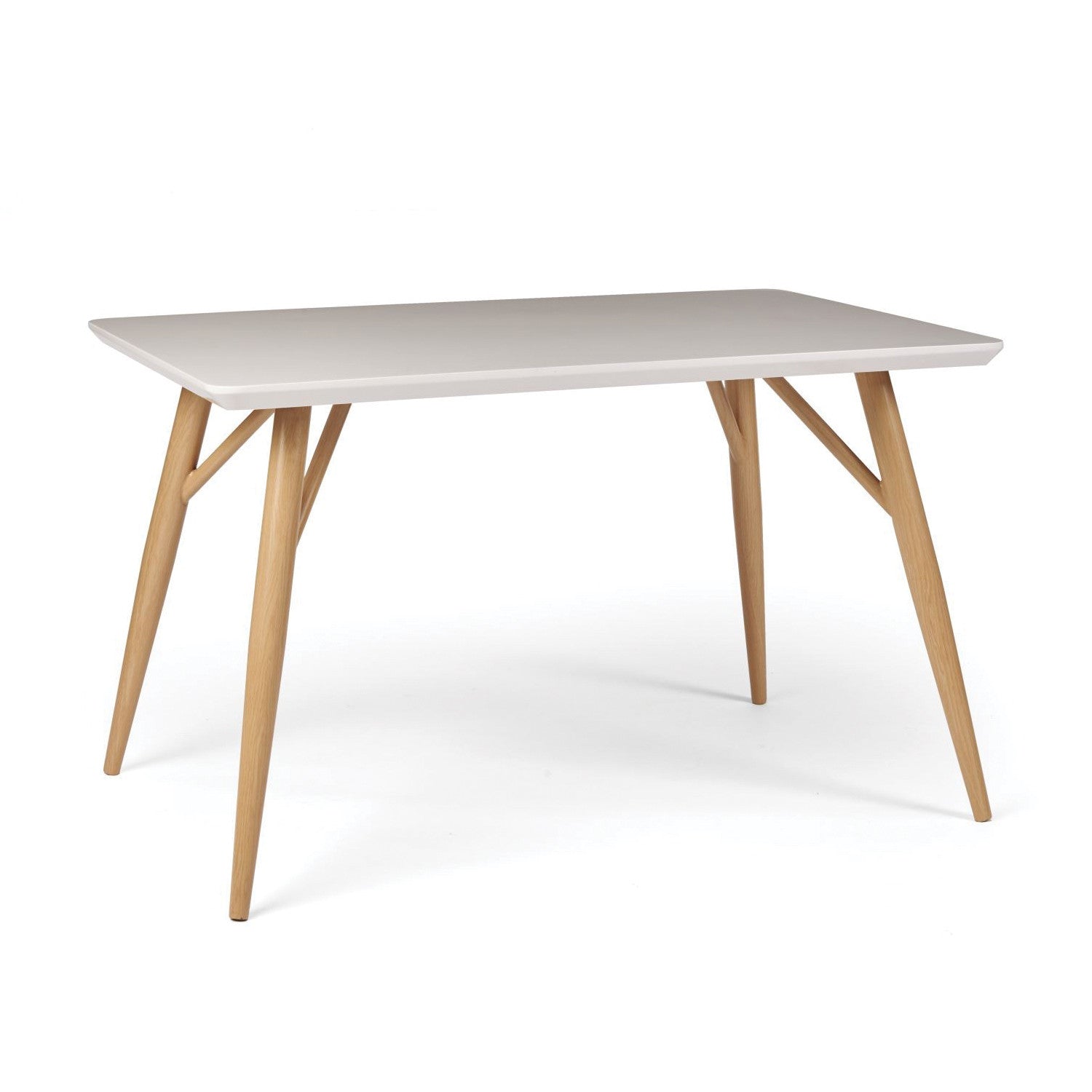 Herne Hill Dining Table, Oak Leg - White Gloss