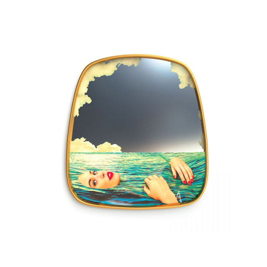 Sea Girl Gold Framed Mirror - 54x59cm