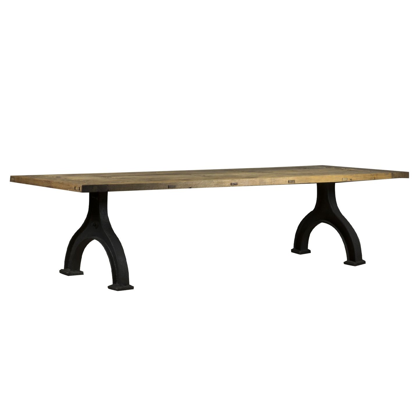 Monks Gate - Boatwood Dining Table With Metal Legs - 240cm